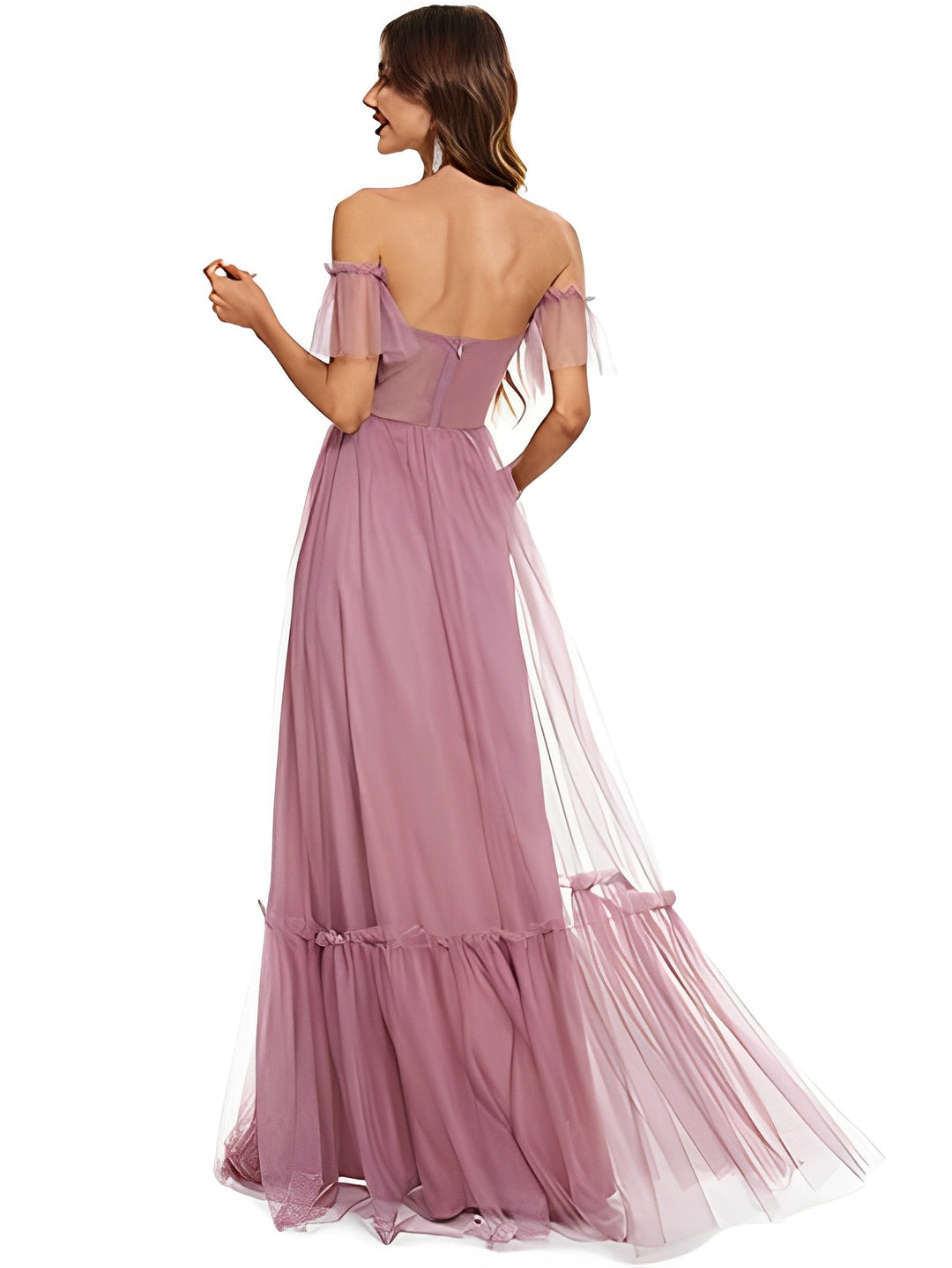 A Line/Princess Sleeveless Off-the-Shoulder Floor-Length Bridesmaid Dresses