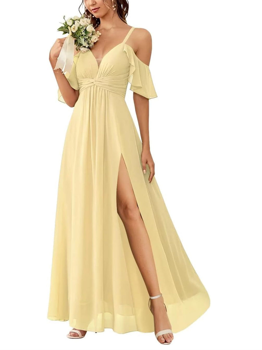 A-Line/Princess Off-the-Shoulder Floor-Length Bridesmaid Dresses