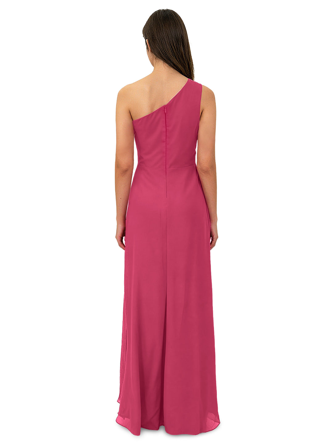 A-Line/Princess One Shoulder Sleeveless Floor-Length Bridesmaid Dresses with Split