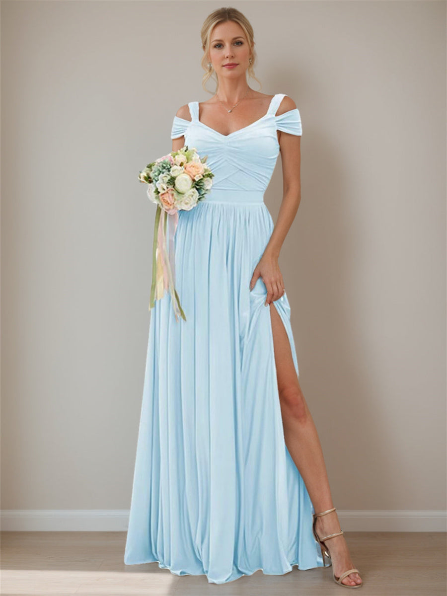 Off-the-Shoulder Bridesmaid Dresses - Mondressy Off-the-Shoulder Bridesmaid Dresses - Mondressy