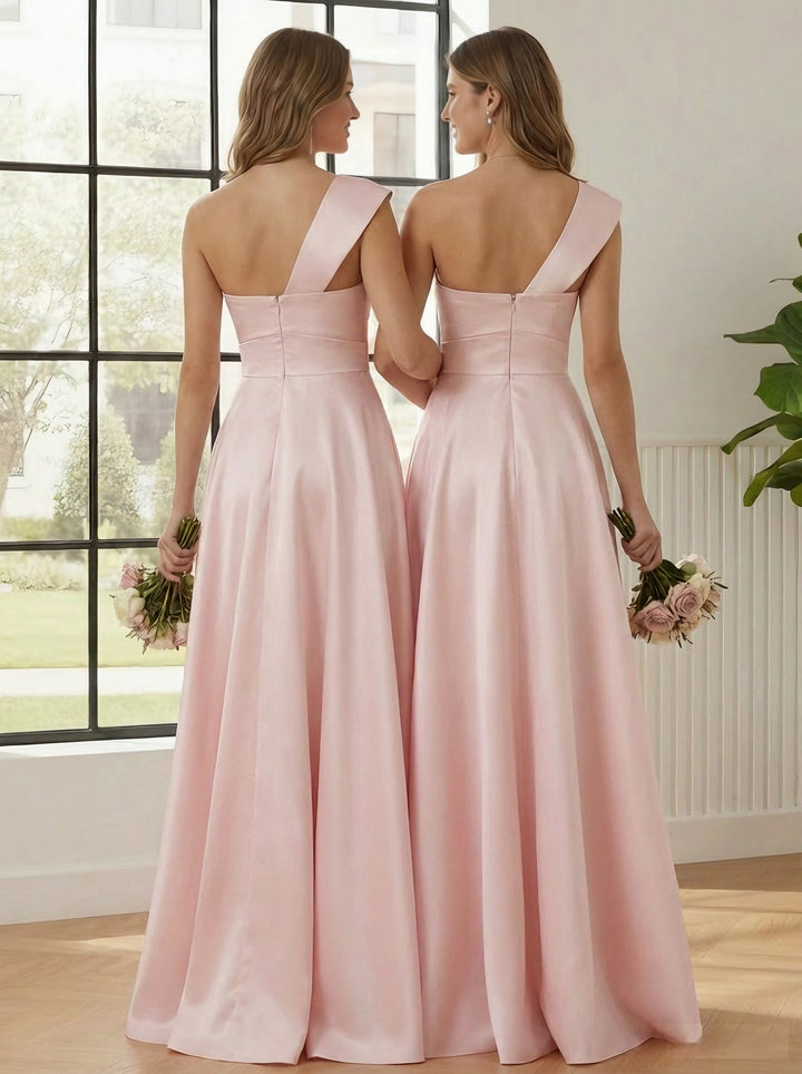 One-Shoulder Bridesmaid Dresses - Mondressy One-Shoulder Bridesmaid Dresses - Mondressy