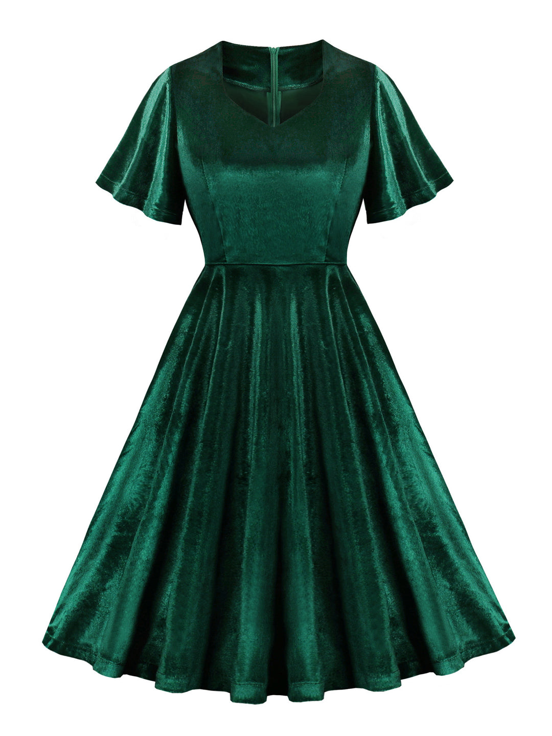 A-Line/Princess Scoop Short Sleeves Tea-Length Halloween Performance Costumes Dress with Ruffles