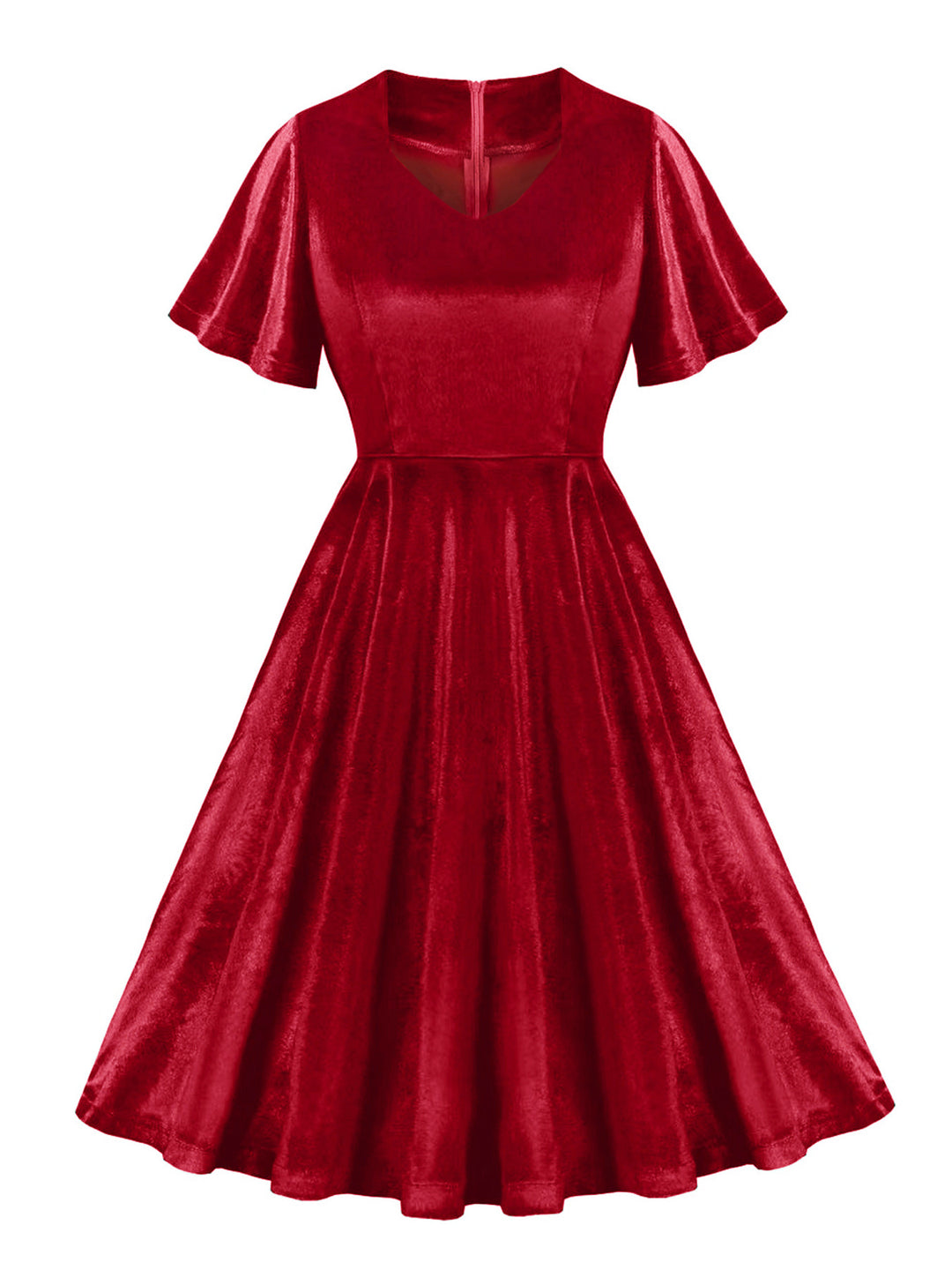 A-Line/Princess Scoop Short Sleeves Tea-Length Halloween Performance Costumes Dress with Ruffles