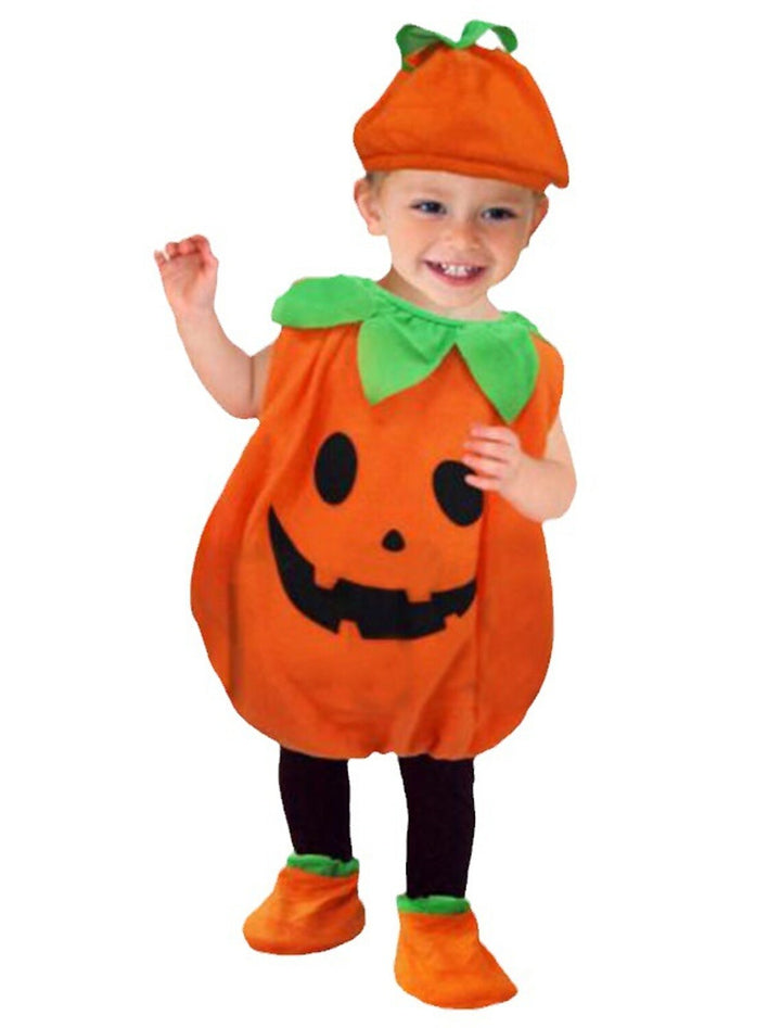 Kids Girls' Dress Cute Orange pumpkin Sleeveless Knee-length Halloween Costumes Dresses