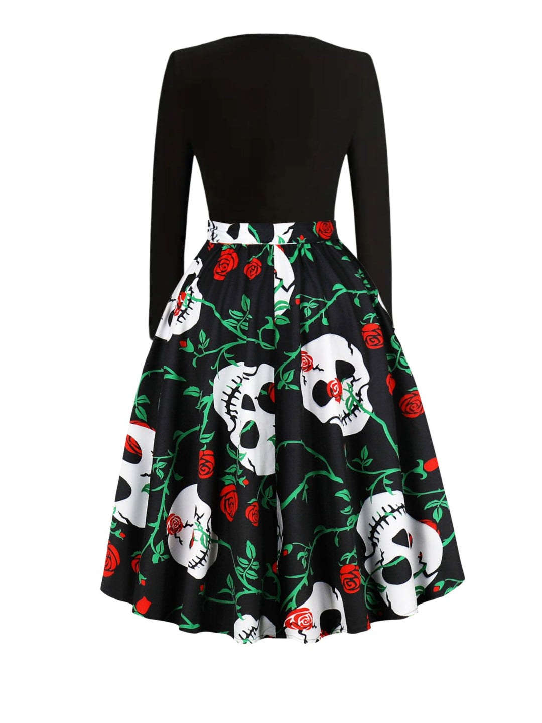 A-Line/Princess V-neck Long Sleeves Knee-Length Prints Halloween Performance Costumes Dress