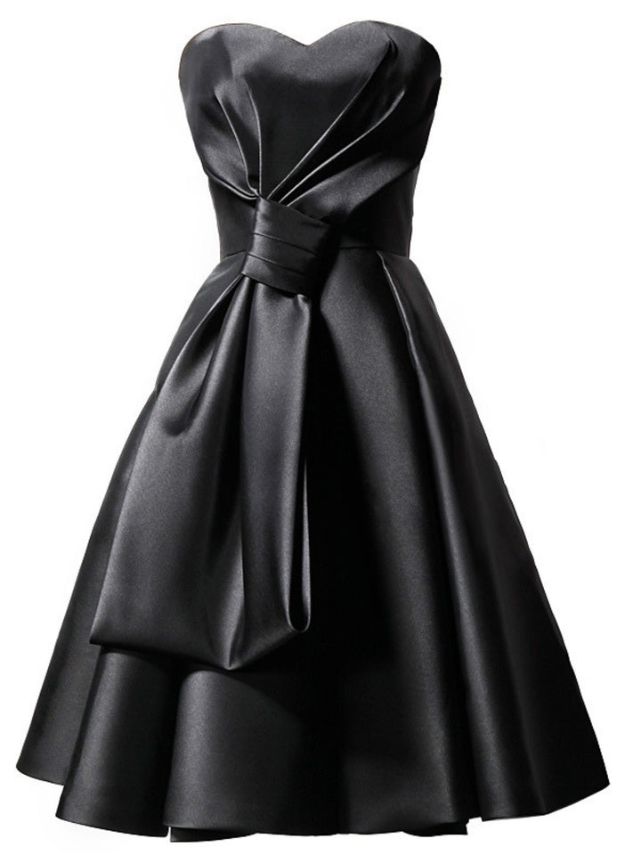 A-Line/Princess Black Sweetheart Sleeveless Knee-Length Elegant Halloween Performance Costumes Dress