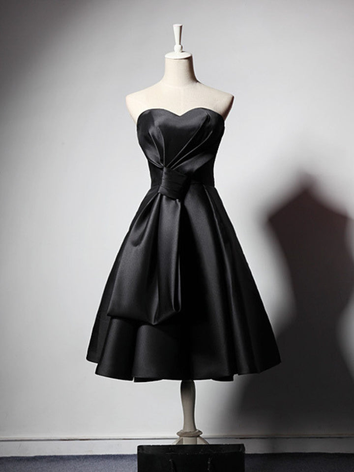 A-Line/Princess Black Sweetheart Sleeveless Knee-Length Elegant Halloween Performance Costumes Dress