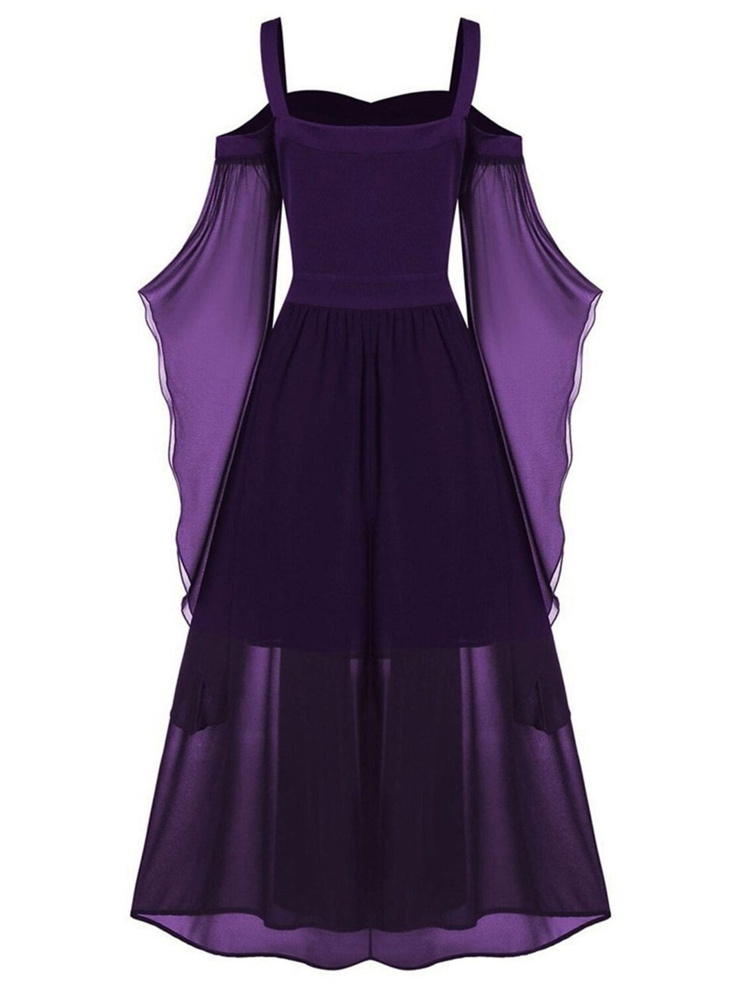 A-Line/Princess Black Sweetheart 3/4 Sleeves Knee-Length Retro Gothic Halloween Performance Costumes Dress