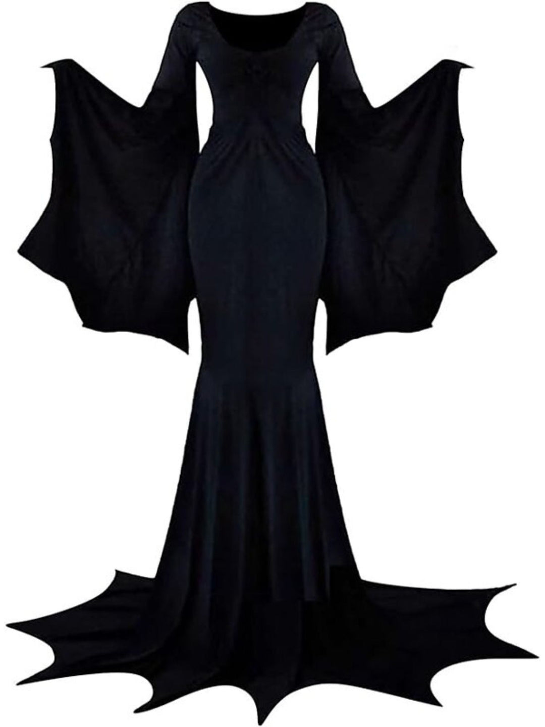 Sheath/Column Scoop Long Bat Sleeves Floor Length Goth Witch Halloween Performance Costumes Dress