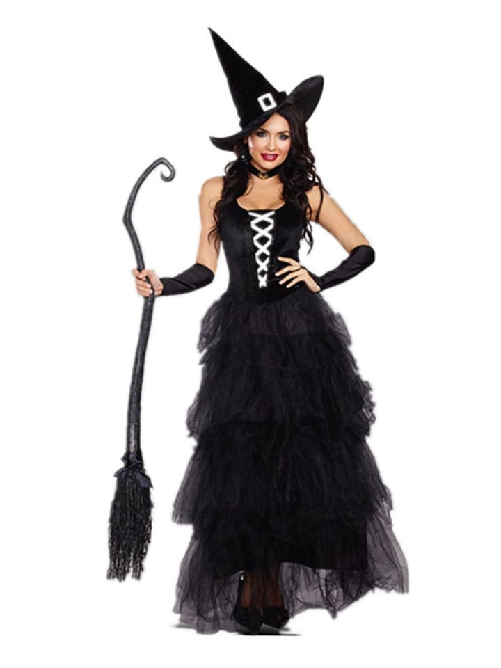 A-Line/Princess Square Neck Sleeveless Floor Length Sexy Witch Halloween Performance Costumes Dress