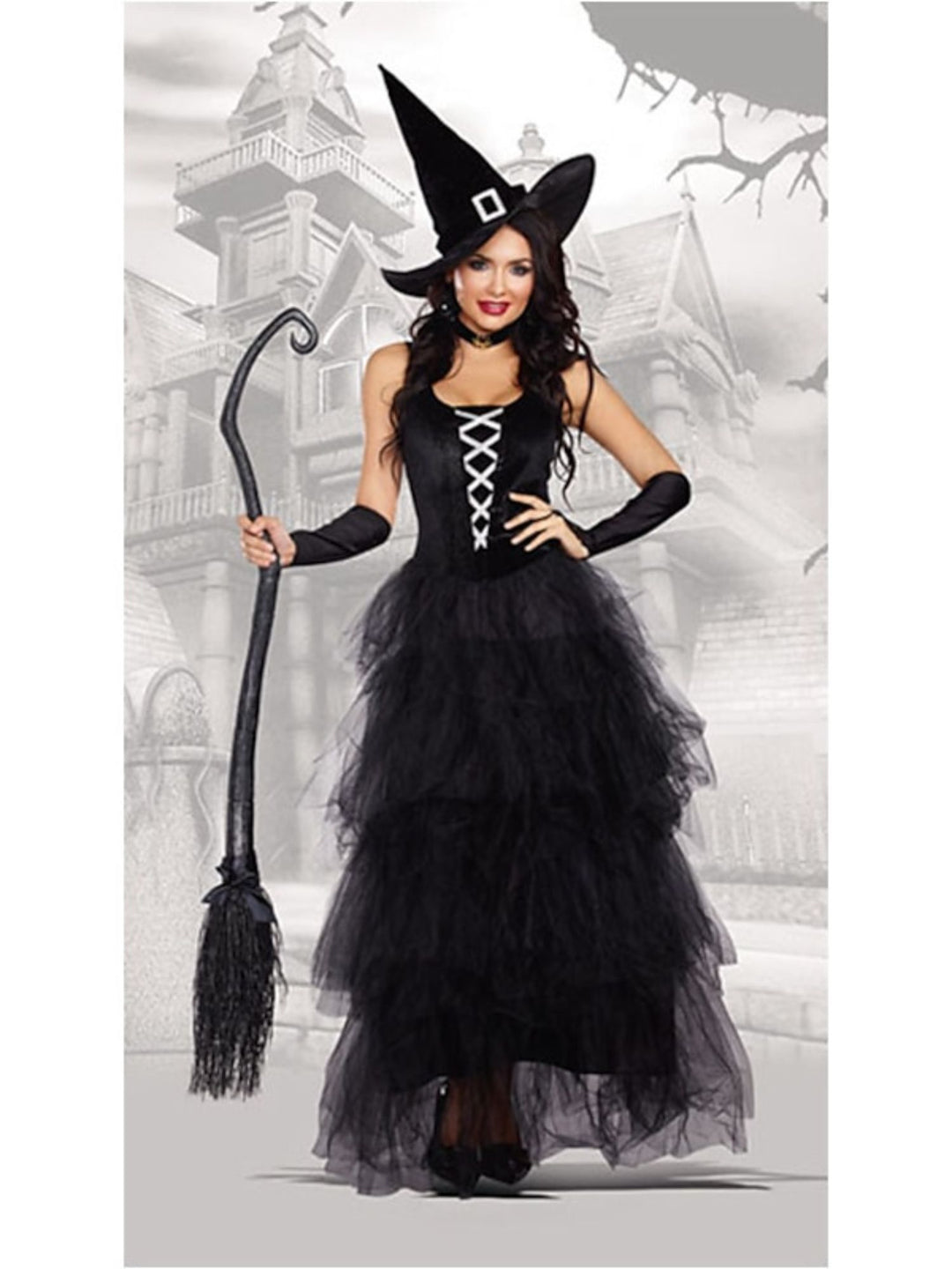 A-Line/Princess Square Neck Sleeveless Floor Length Sexy Witch Halloween Performance Costumes Dress