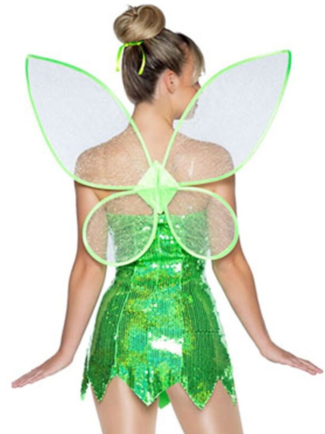 Classic Light Green Sleeveless V-Neck Asymmetrical Mini Fairy Dress Halloween Cosplay Costume