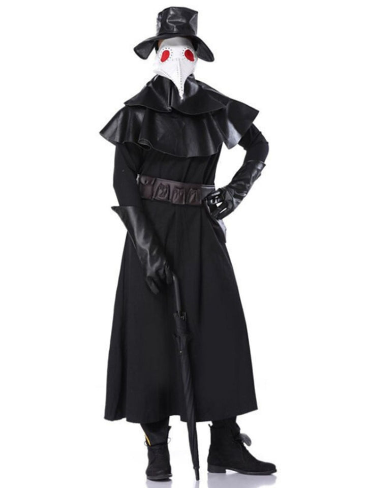 Halloween Black Steampunk Plague Doctor Adult's Cosplay Masquerade Costume