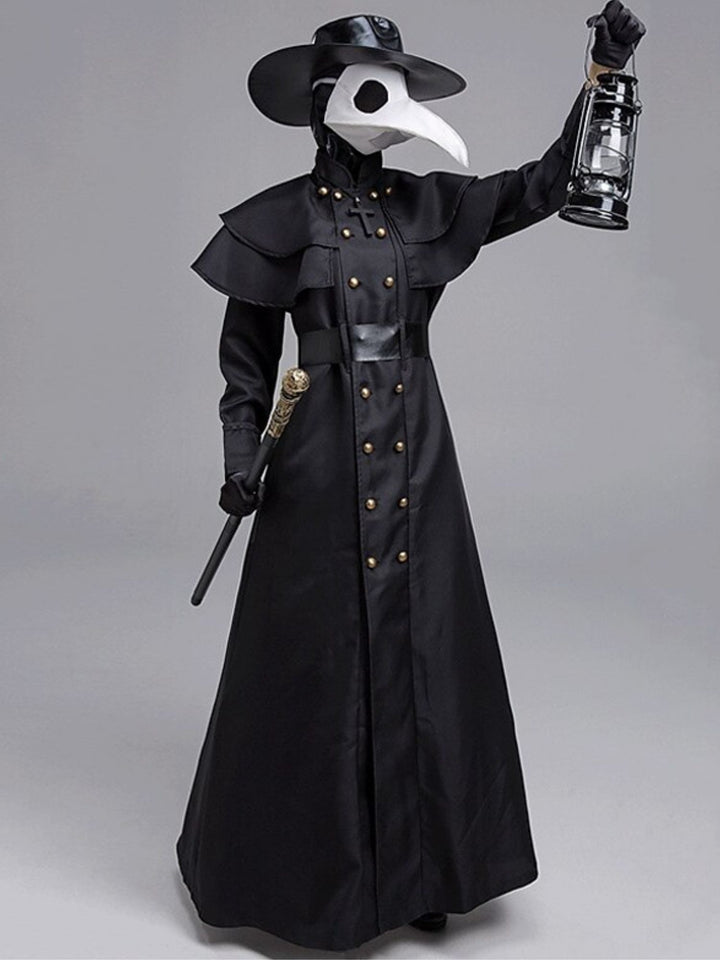 Halloween Black Steampunk Plague Doctor Adult's Cosplay Masquerade Costume