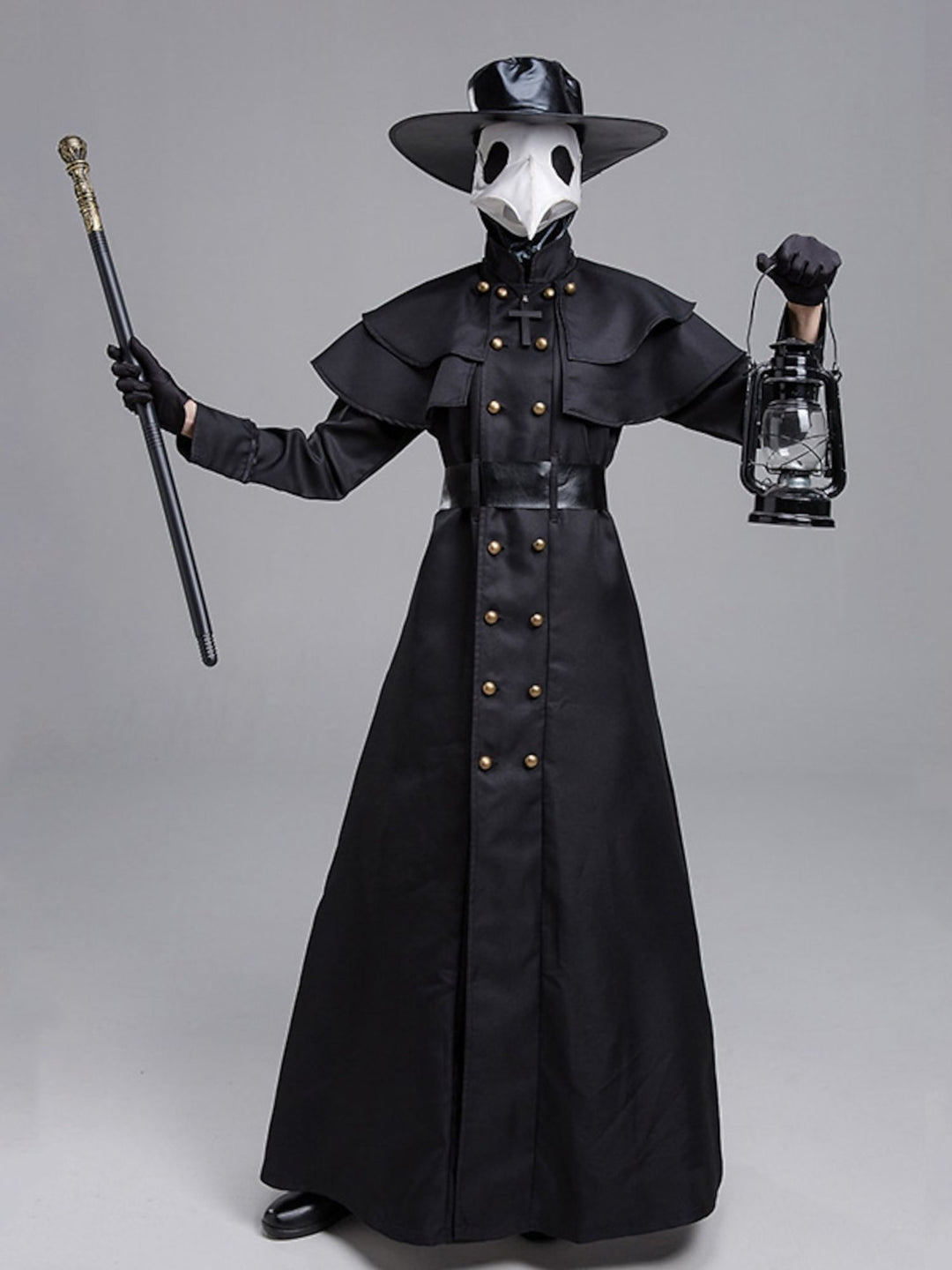 Halloween Black Steampunk Plague Doctor Adult's Cosplay Masquerade Costume