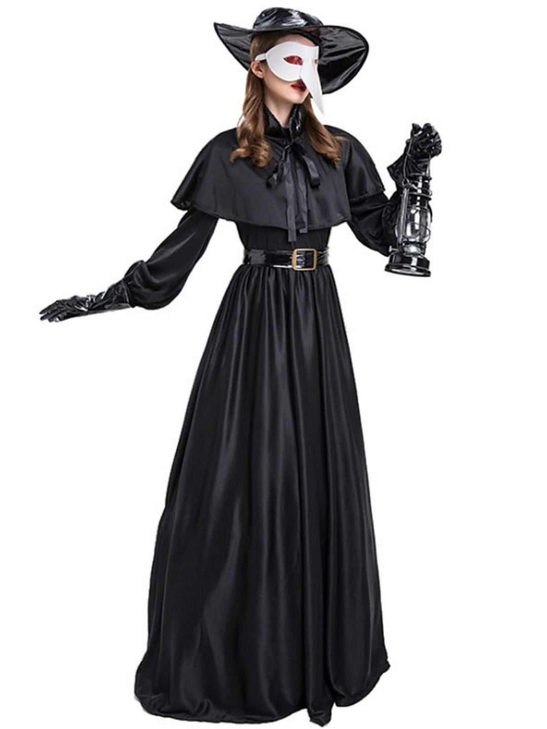 Halloween Black Steampunk Plague Doctor Adult's Cosplay Masquerade Costume