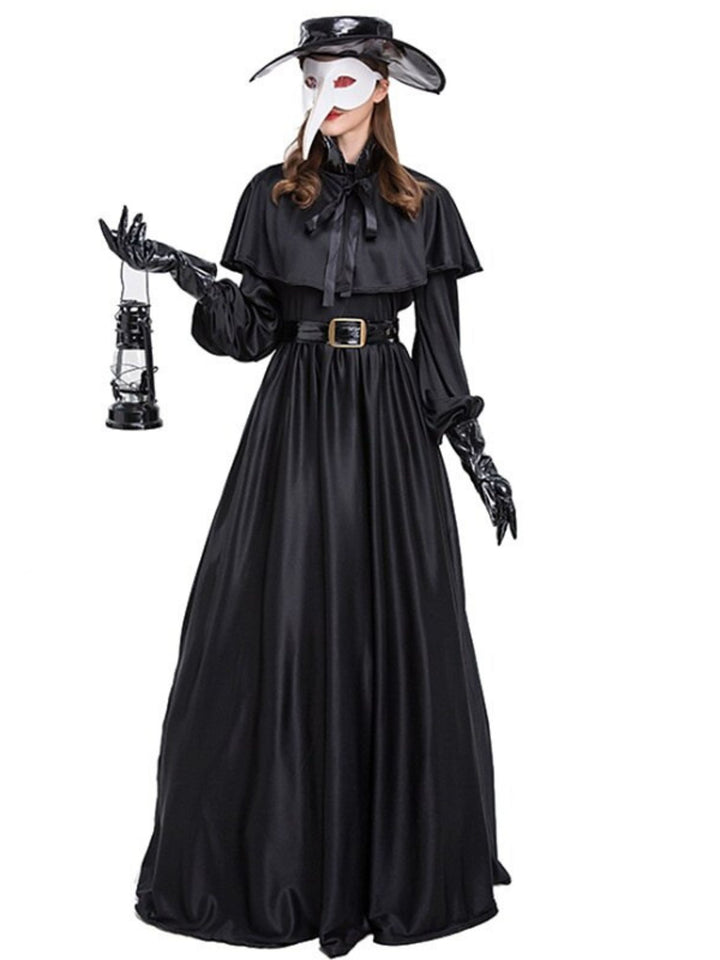 Halloween Black Steampunk Plague Doctor Adult's Cosplay Masquerade Costume