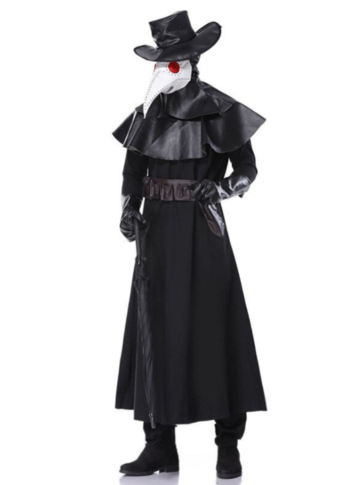 Halloween Black Steampunk Plague Doctor Adult's Cosplay Masquerade Costume