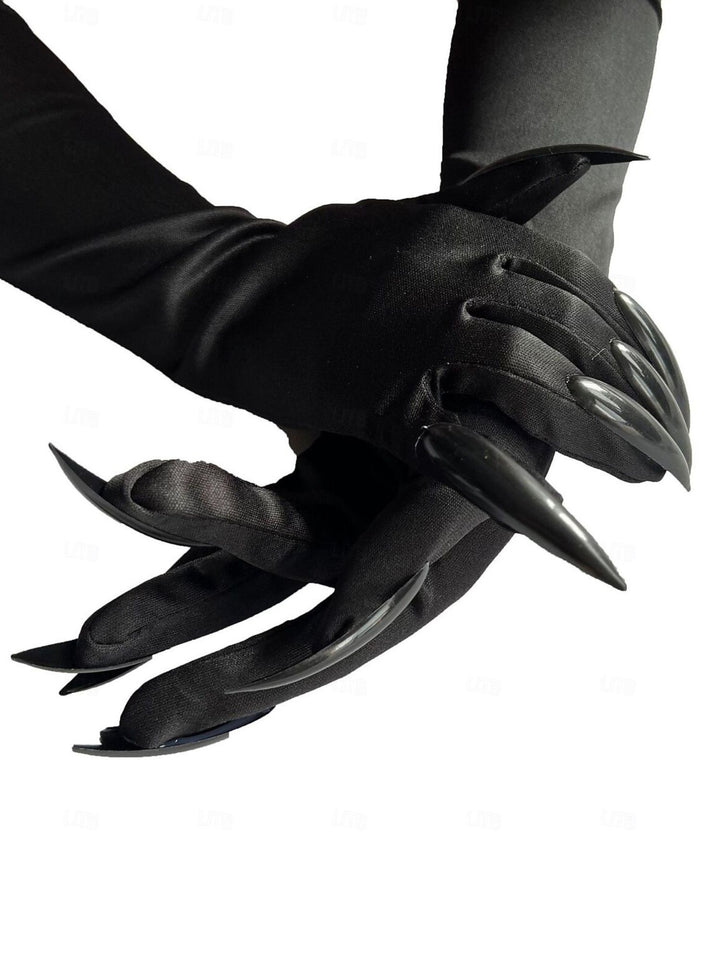 Black Witch Slim Elegant Gloves for Halloween Masquerade Party Costume Props