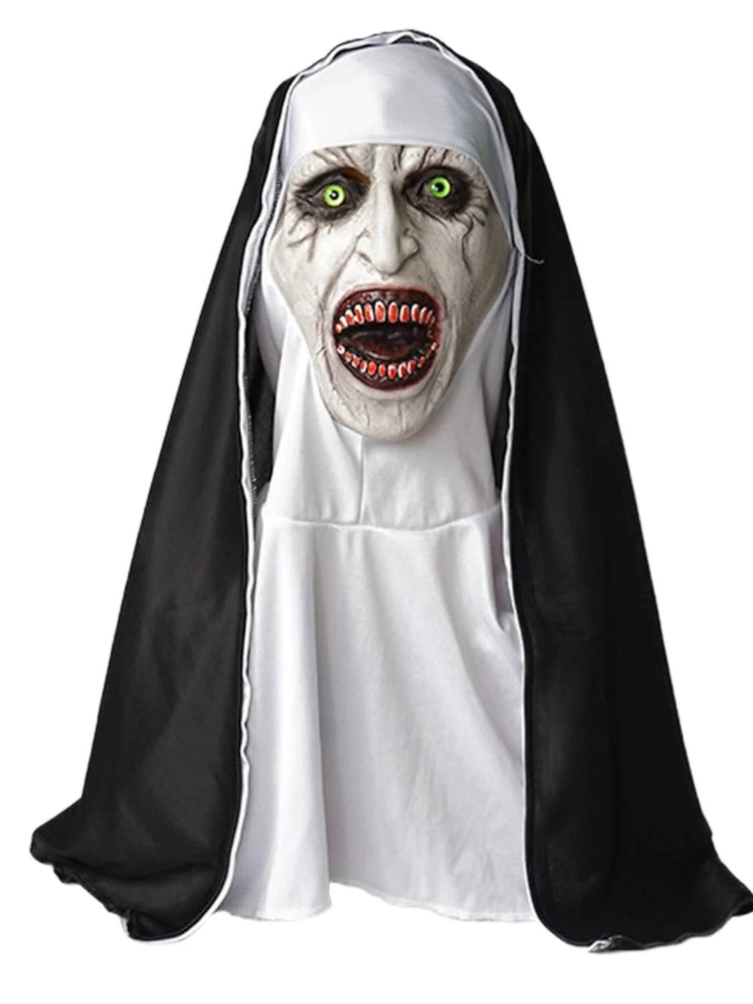 Black Horror Scary Nun Devil Mask Adult Halloween Performance Masquerade Props