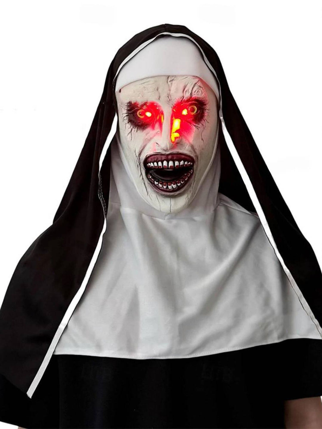 Black Horror Scary Nun Devil Mask Adult Halloween Performance Masquerade Props