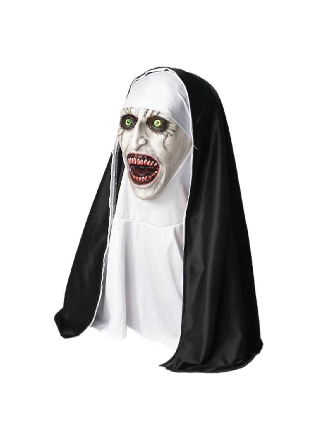 Black Horror Scary Nun Devil Mask Adult Halloween Performance Masquerade Props