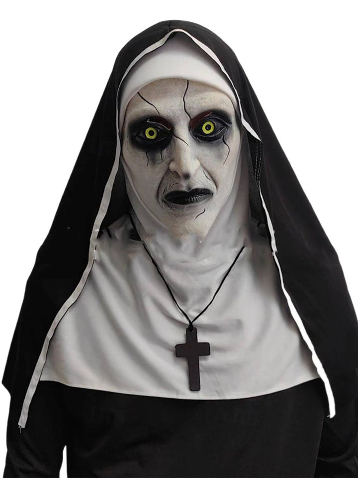 Black Horror Scary Nun Devil Mask Adult Halloween Performance Masquerade Props