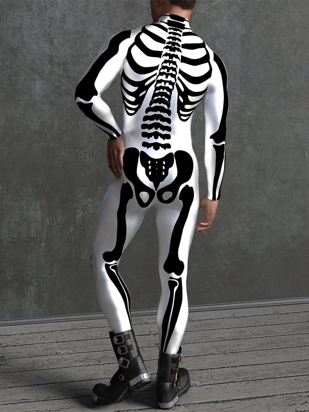 Dark Adults' Skull One Piece Full Body Catsuit Halloween Scary Cosplay Costume