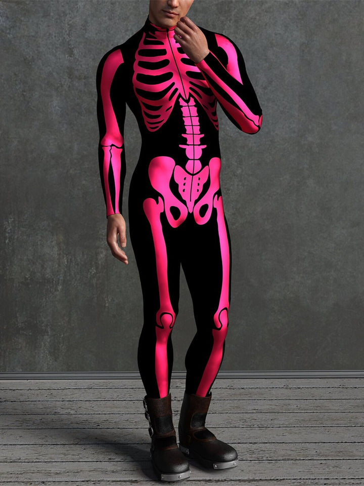 Dark Adults' Skull One Piece Full Body Catsuit Halloween Scary Cosplay Costume