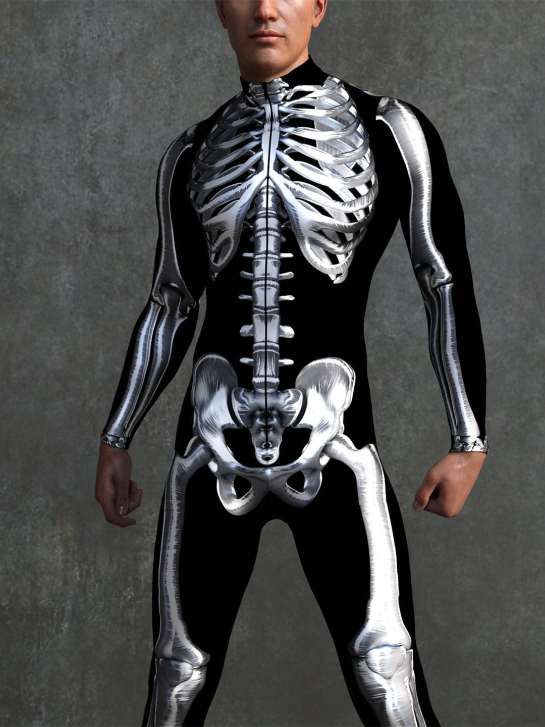 Dark Adults' Skull One Piece Full Body Catsuit Halloween Scary Cosplay Costume