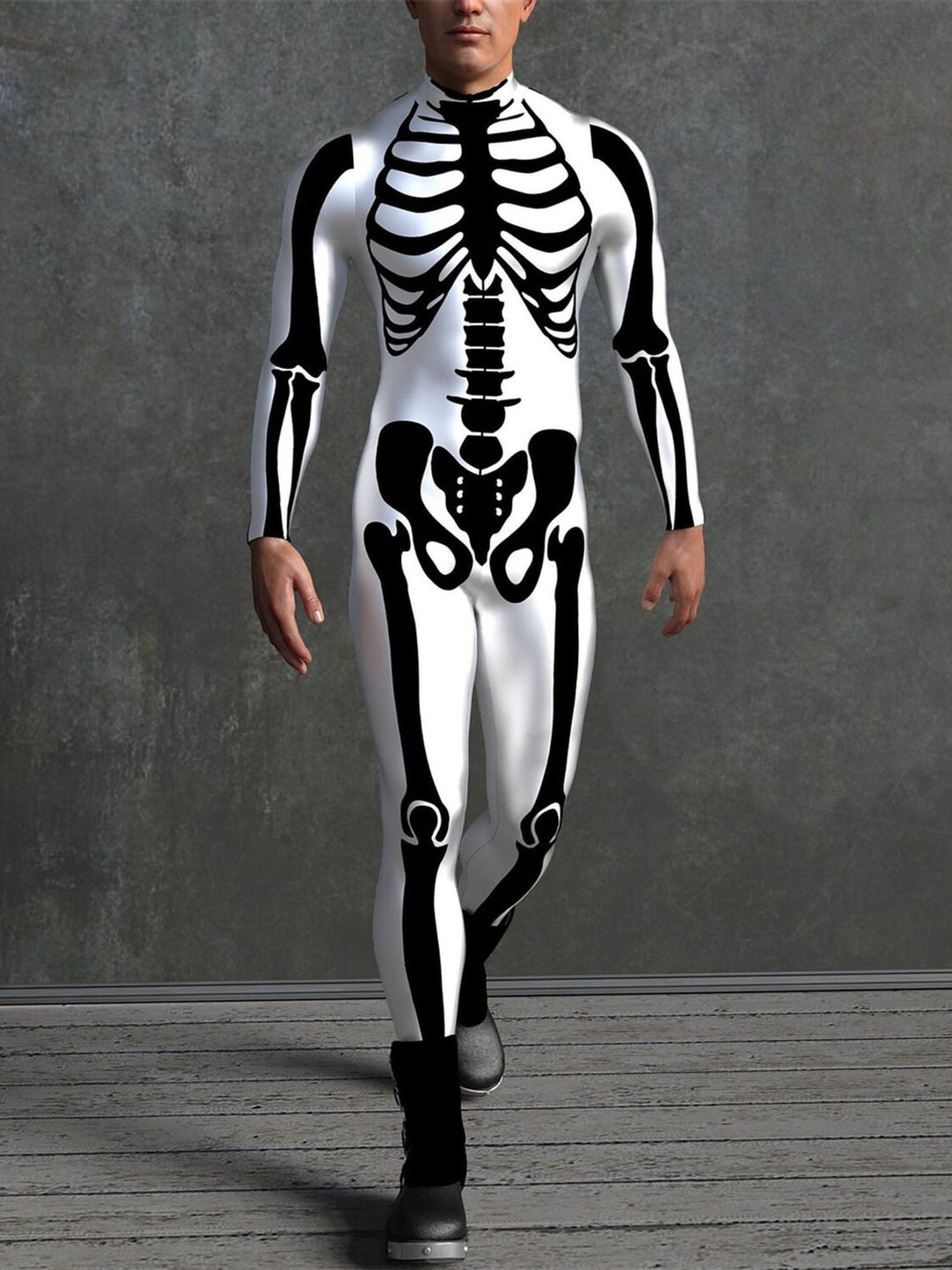 Dark Adults' Skull One Piece Full Body Catsuit Halloween Scary Cosplay Costume