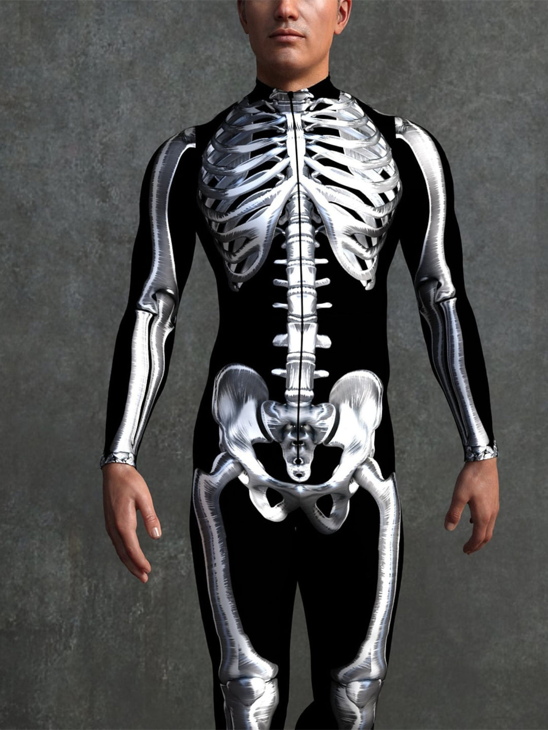 Dark Adults' Skull One Piece Full Body Catsuit Halloween Scary Cosplay Costume