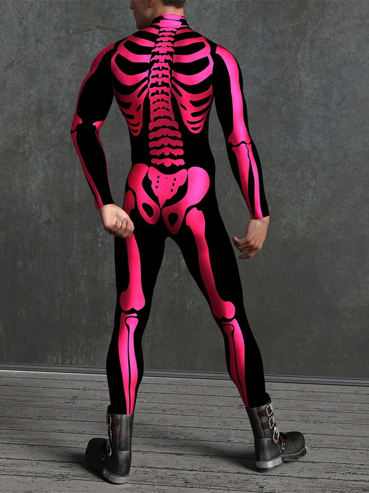 Dark Adults' Skull One Piece Full Body Catsuit Halloween Scary Cosplay Costume