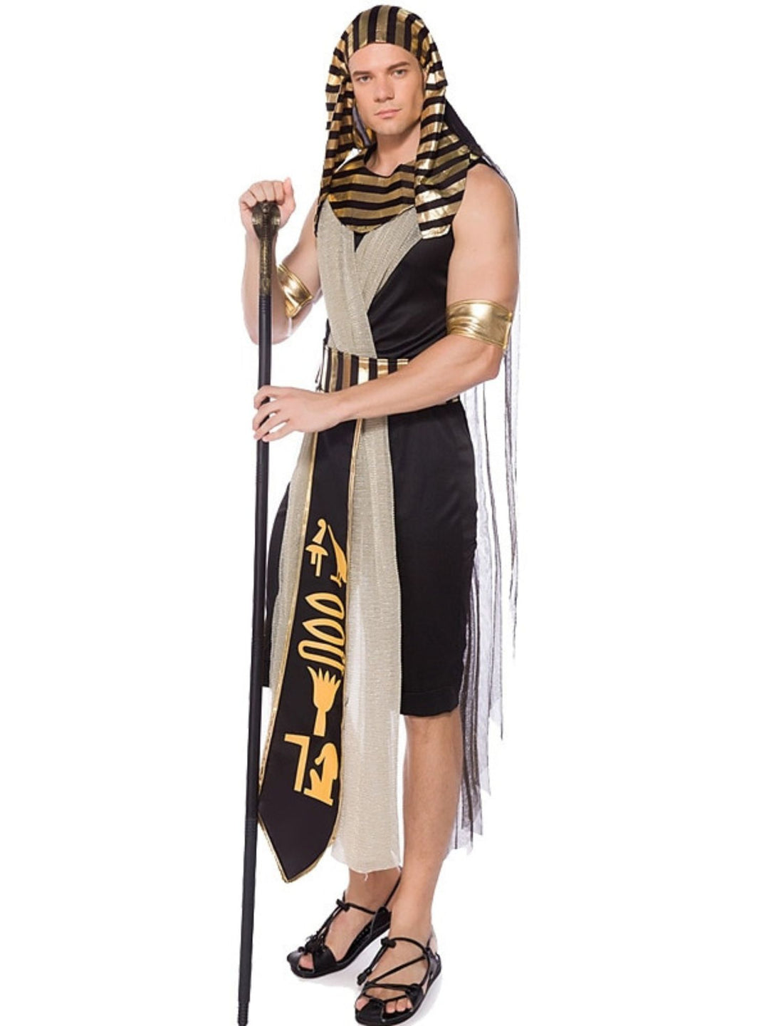 Halloween Simple Black Pharaoh Couple Costume Cosplay Masquerade Set