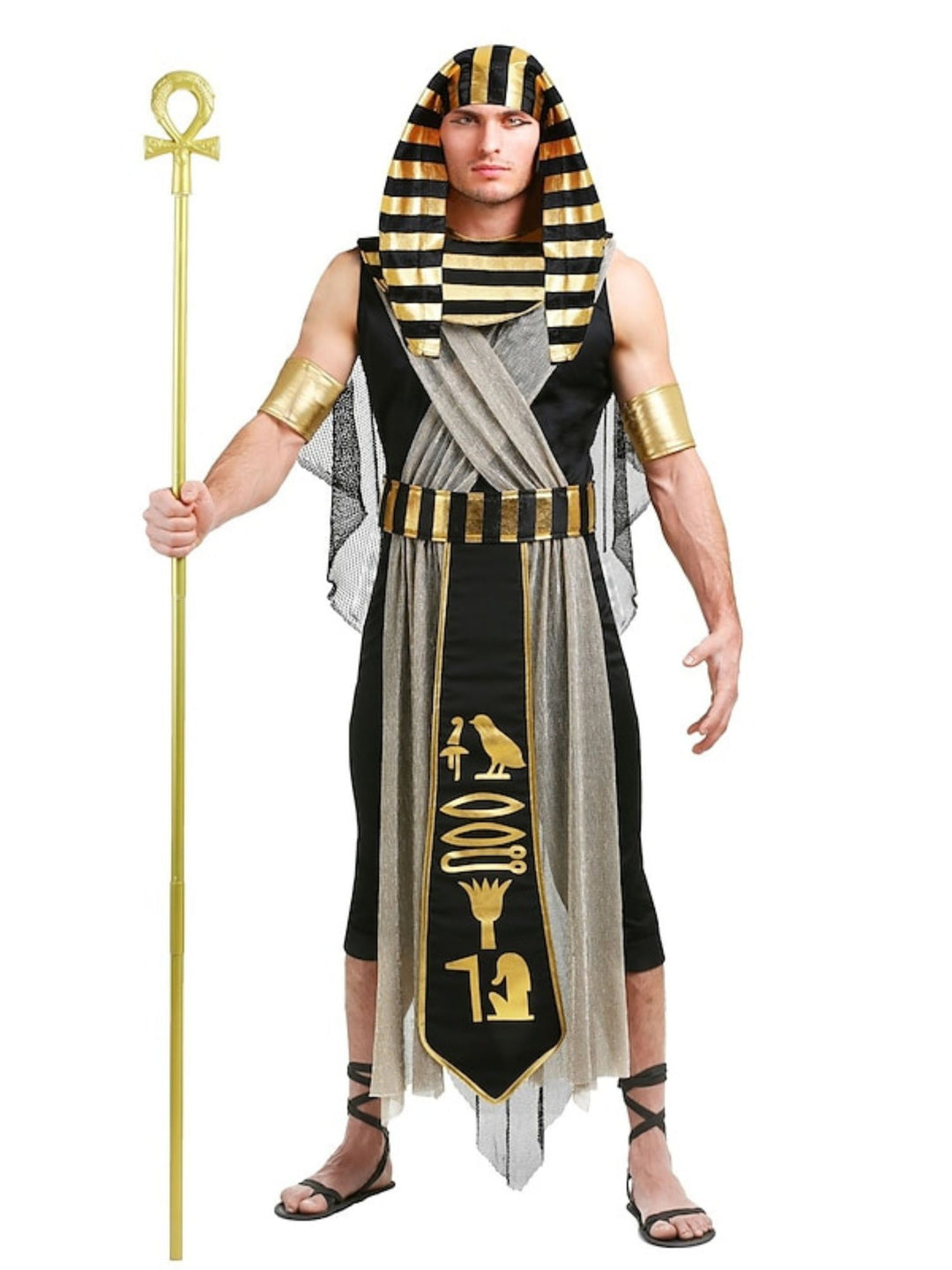 Halloween Simple Black Pharaoh Couple Costume Cosplay Masquerade Set