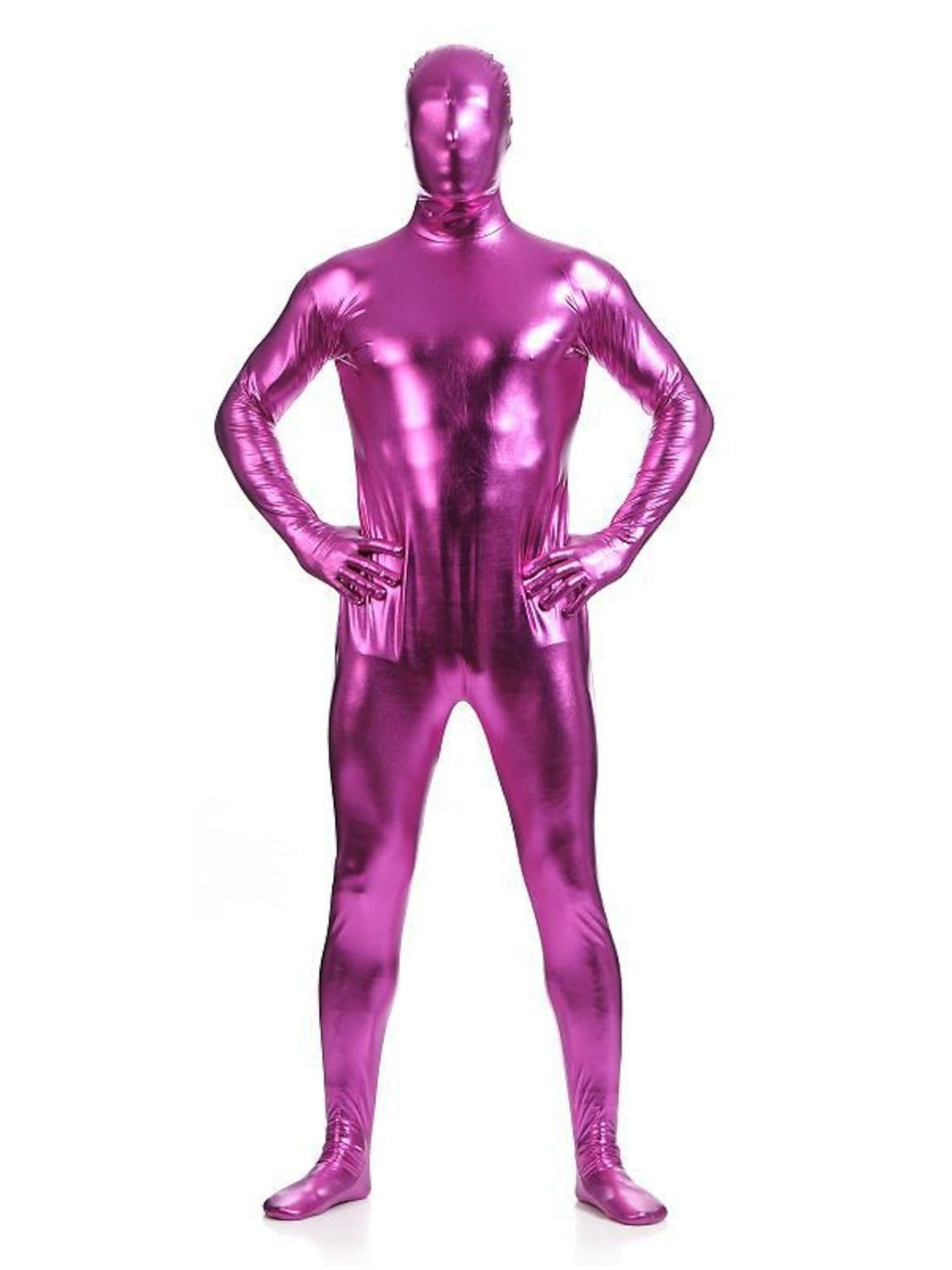 Solid Colored Sexy Latex Sparkling Bodysuit Halloween Funny High Elastic Costume