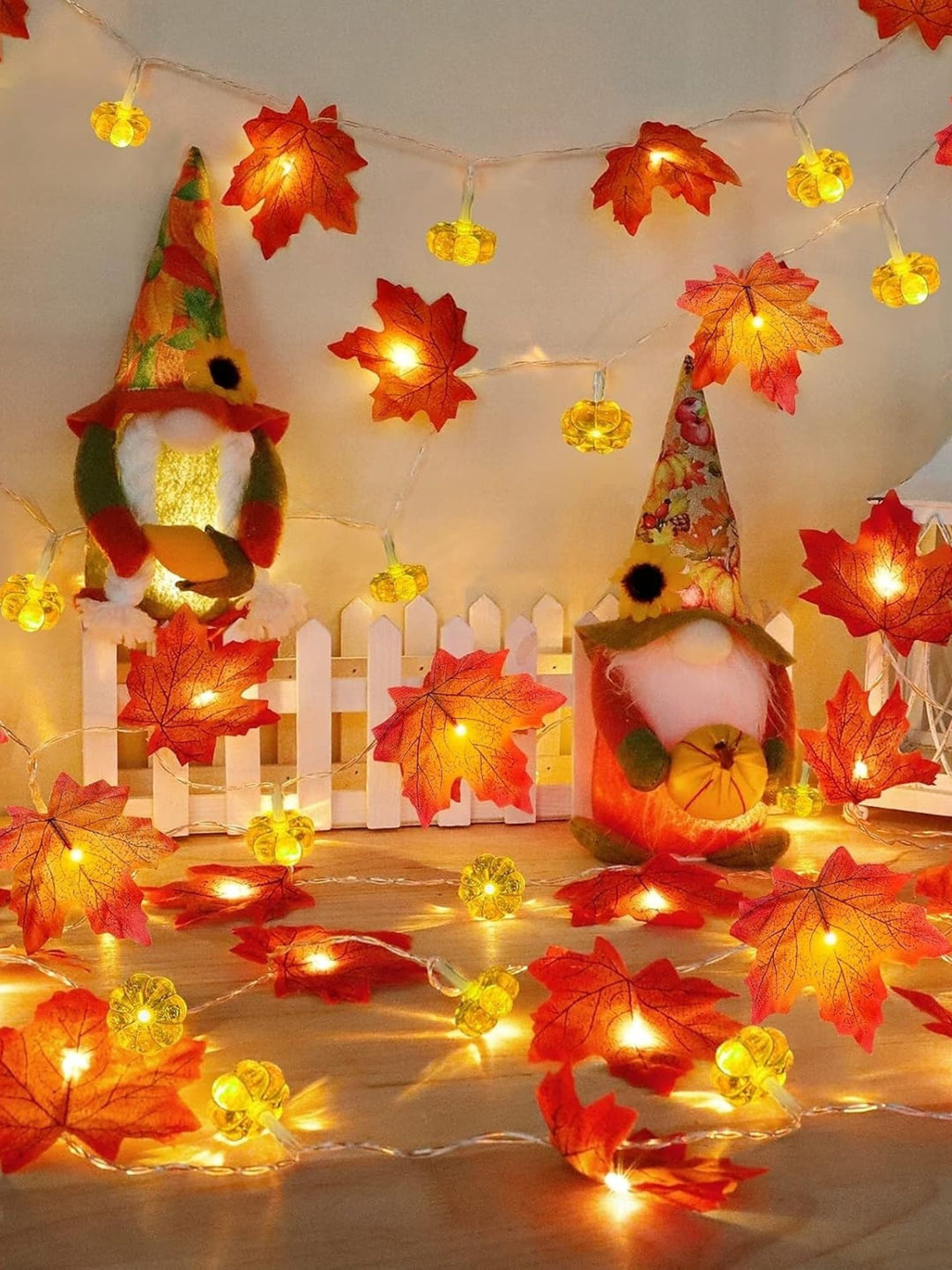 Halloween Maple Leaf Pumpkin String Decoration Lights Costume Props