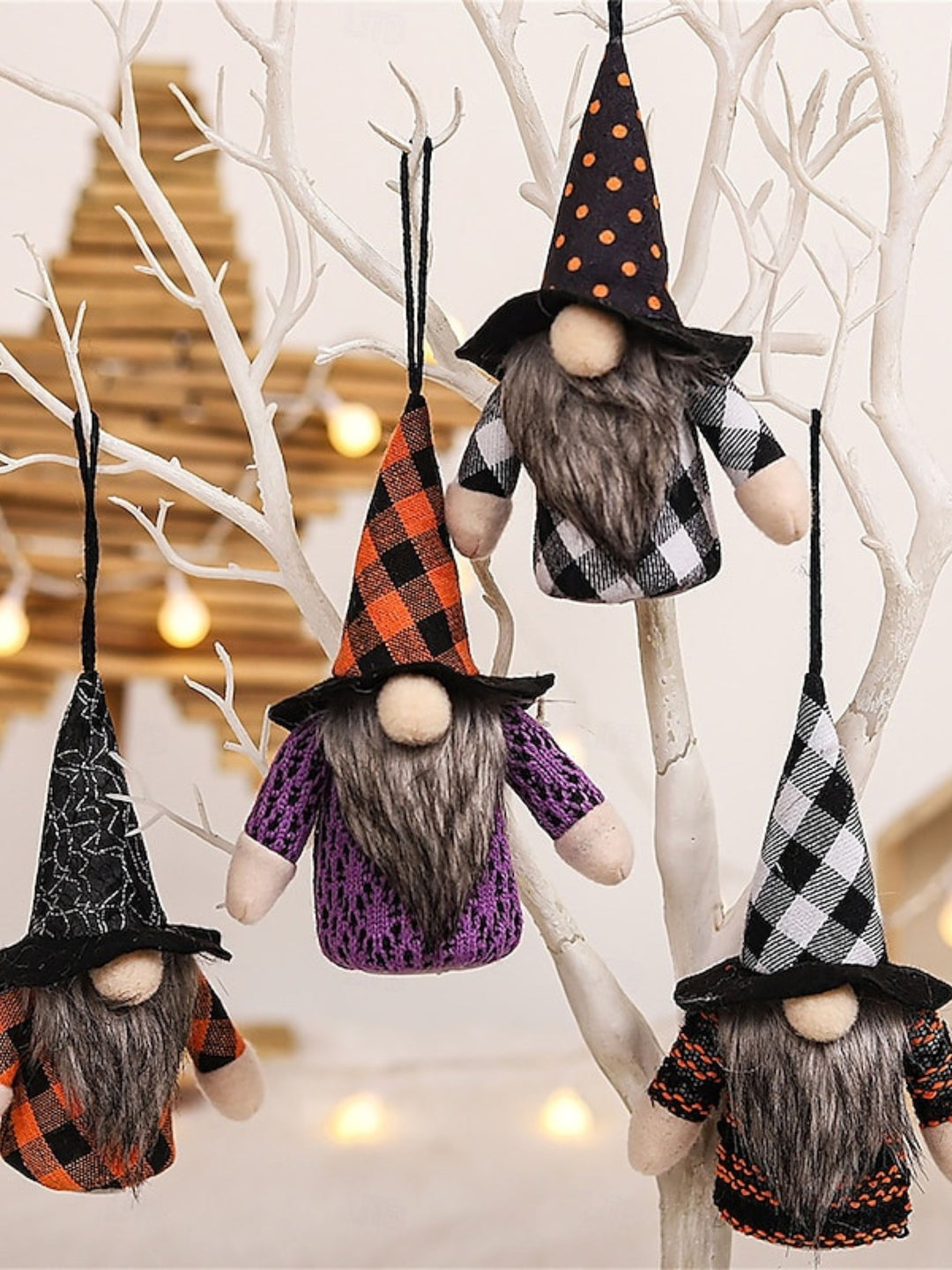 Forest Witch Pendant Hat Light Tabletop Decoration Cute Doll Halloween Props