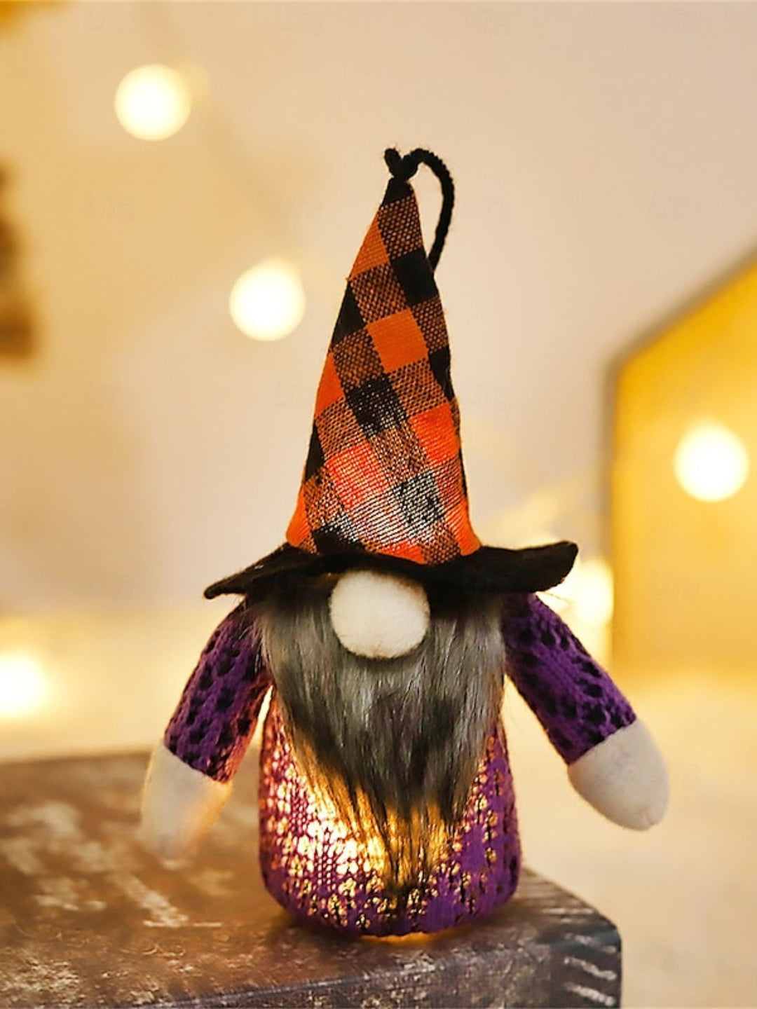 Forest Witch Pendant Hat Light Tabletop Decoration Cute Doll Halloween Props