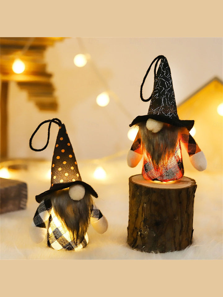 Forest Witch Pendant Hat Light Tabletop Decoration Cute Doll Halloween Props