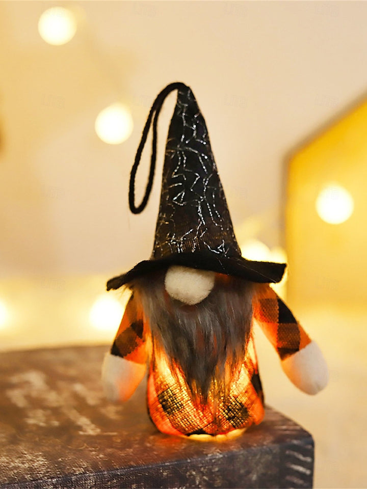 Forest Witch Pendant Hat Light Tabletop Decoration Cute Doll Halloween Props