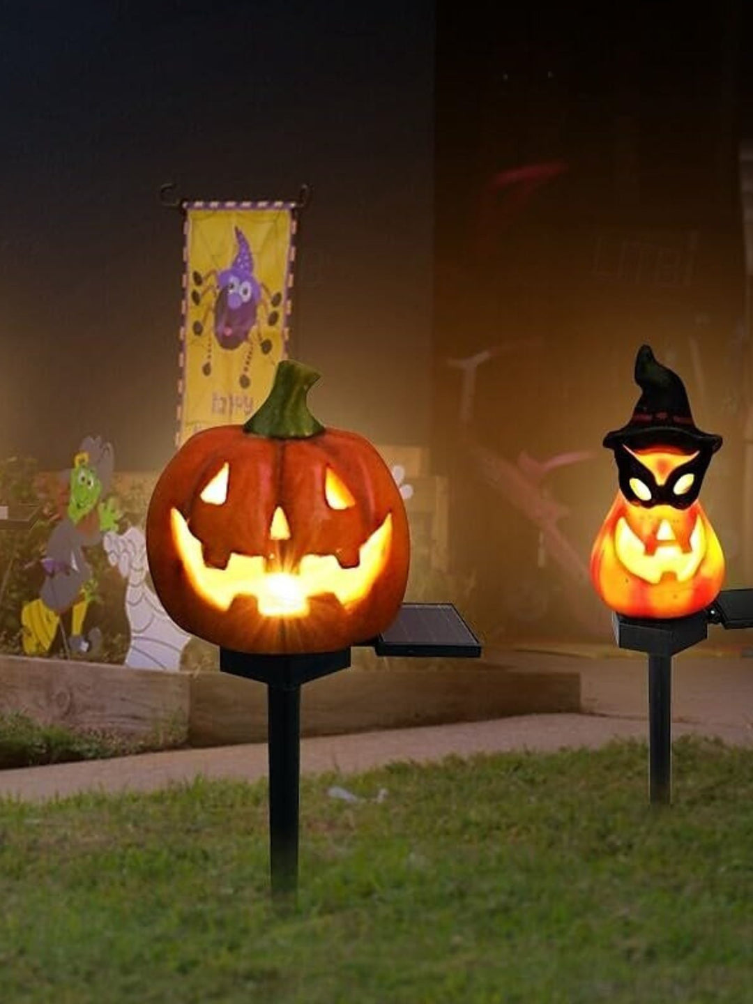 Halloween Outdoor Yard Recessed Floor Solar Decorative Pumpkin Lights