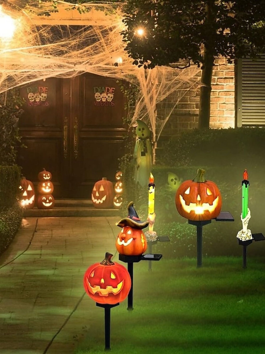 Halloween Outdoor Yard Recessed Floor Solar Decorative Pumpkin Lights