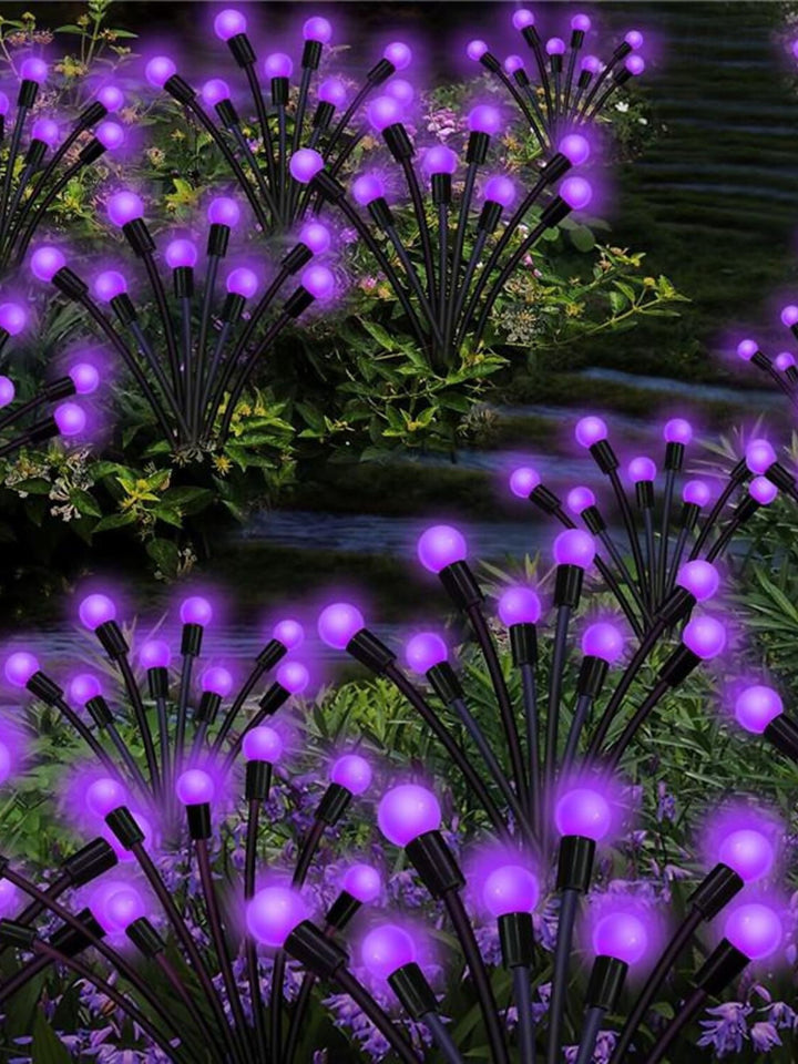 Purple Waterproof Stainless Steel Solar Wind-Swing Firefly Lawn Lights