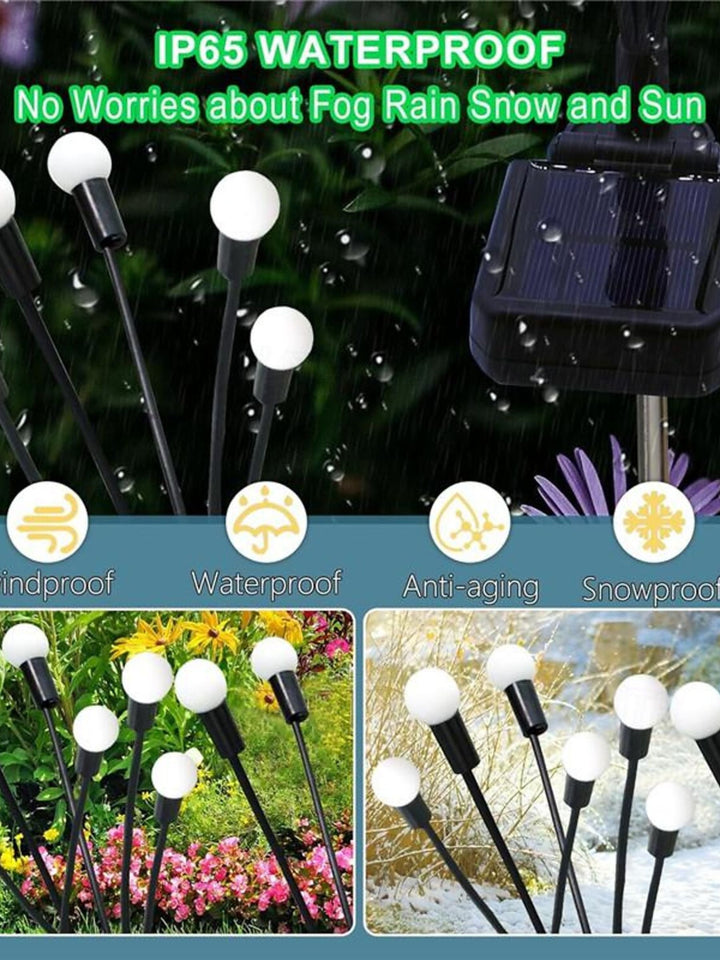 Purple Waterproof Stainless Steel Solar Wind-Swing Firefly Lawn Lights