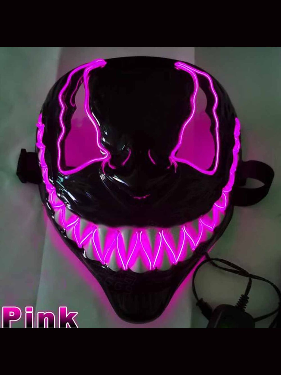 Halloween LED Dark Evil Neon Glowing Devil Mask Masquerade Props