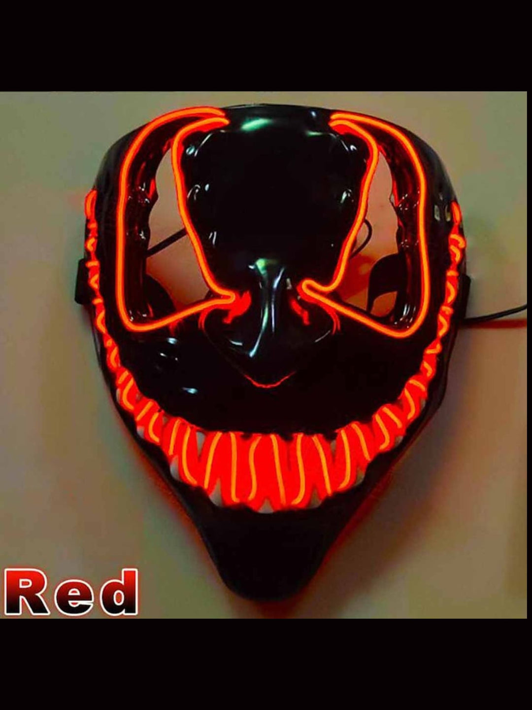 Halloween LED Dark Evil Neon Glowing Devil Mask Masquerade Props