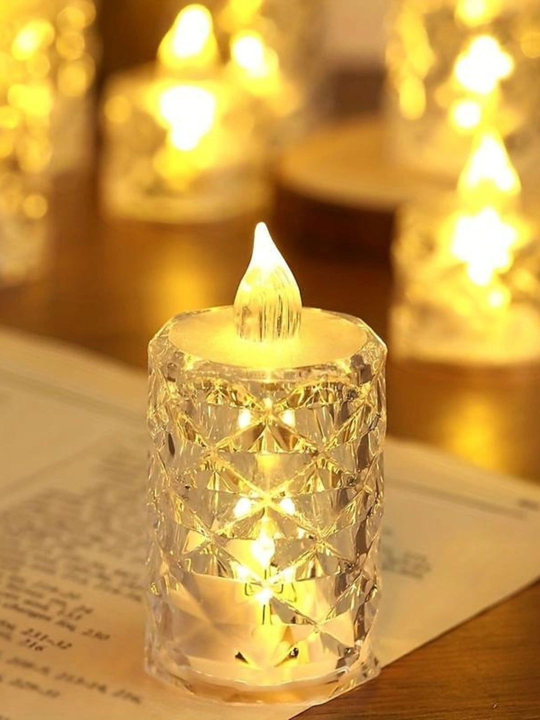 Retro Crystal Flameless Candle Atmospheric Lights (3 pics of set)