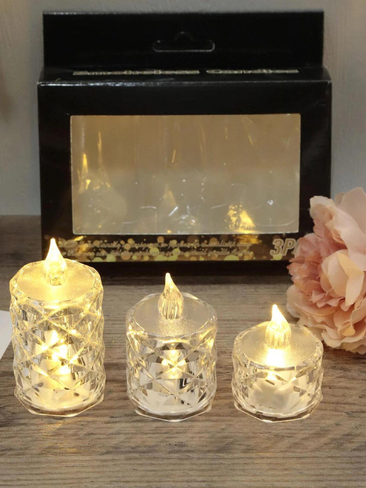 Retro Crystal Flameless Candle Atmospheric Lights (3 pics of set)