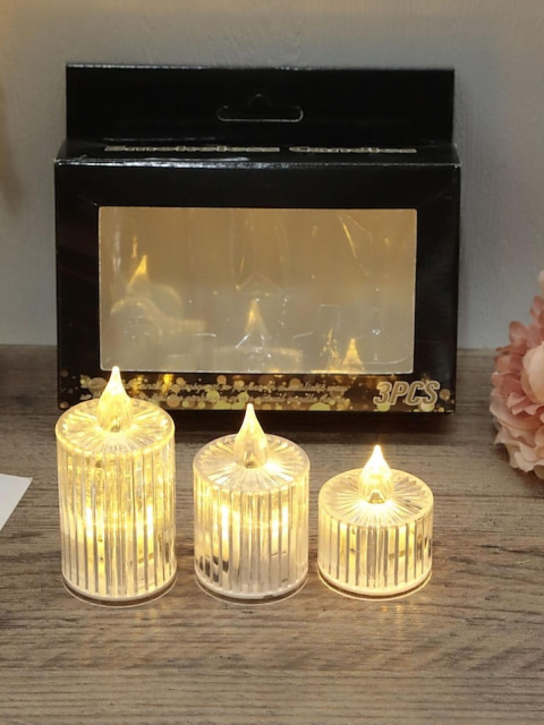 Retro Crystal Flameless Candle Atmospheric Lights (3 pics of set)